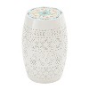 MOEPISY 12 inch Mosaic Patio End Table, White - 2 of 4
