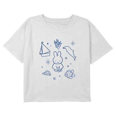 Girls Miffy Sea Rabbit Drawings T Shirt
