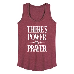 Women's - Instant Message - There's Power In Prayer Graphic Racerback Tank - 1 of 4