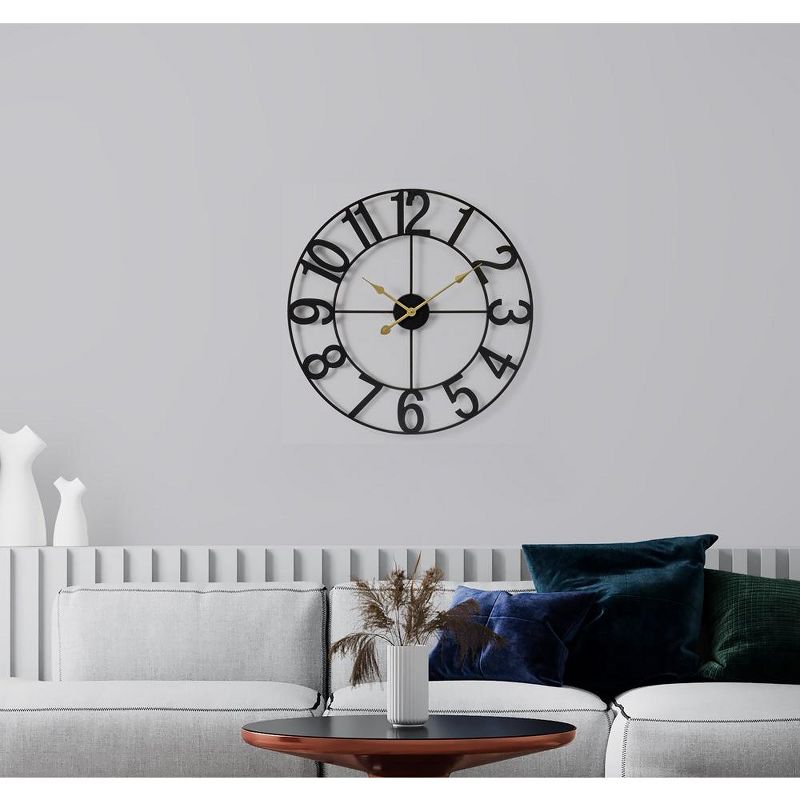 Sorbus Large Wall Clock for Living Room Decor - Numeral Wall Clock for Kitchen - 16-inch Wall Clock Decorative (Black), 2 of 7