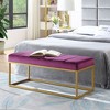 NicBex Modern 43" Bedroom Bench Velvet Accent Stools with Metal Frame for Bedroom and Entryway - 3 of 4