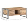 vidaXL Coffee Table Natural wood tones, grey iron Rough mango wood, iron - 3 of 4