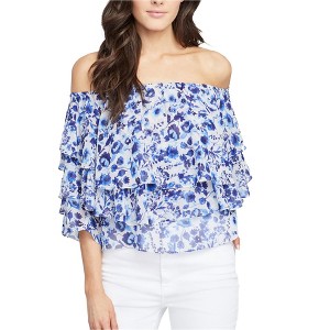 Rachel Roy Womens Tiered Floral Ruffled Blouse - 1 of 1