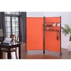 Proman Galaxy II FS17257 2‑Panel Indoor/Outdoor Room Divider (36″ Panels) with Accessory Rack – 2 Wire Nets, 4 Bins, 4 Hooks & 2 Wire Baskets, Orange - 2 of 4