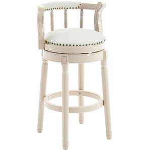 NicBex Bar Stools for Kitchen Island,Modern  Leather Counter Bar Stools with Wood Footrests,Bar Chairs for Dining Rooms,Kitchens Islands,Brown/Cream - 1 of 4