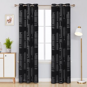 Deconovo Room Darkening Silver Foil Grommet Curtains (2 Panels) - 1 of 4