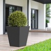 Gulches 18" H Tall Metal Tapered Planter - Stylish Burnished Grey Pot for Indoor & Outdoor Use - 3 of 4