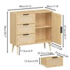 PDTEND Modern Rattan Wood Storage Cabinet Sideboard - 4 of 4