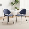 Set of 4 Boucle Upholstered/PU Leather Dining Chairs with Metal Legs,Mid-Century Modern Accent Chair for Kitchen or Dining Room-The Pop Home - 2 of 4