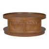 CLIHOME 36.8'' Wooden Mid-Century Modern Coffee Table, Round Cane Coffee Table with PE Rattan Side for Living Room - 4 of 4