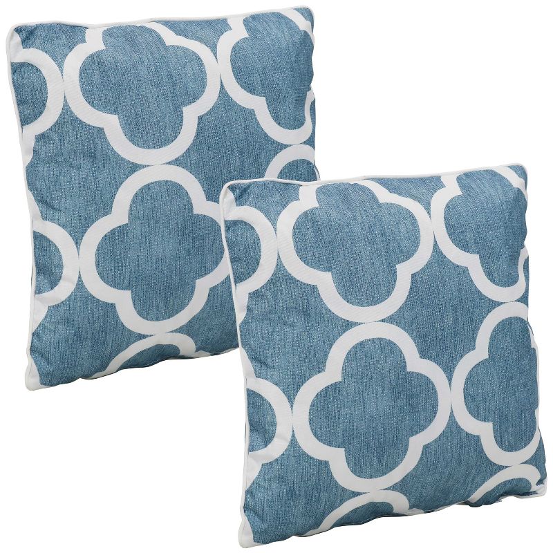 Sunnydaze Indoor/Outdoor Square Accent Decorative Throw Pillows for Patio or Living Room Furniture - 16" - 2pc, 1 of 8