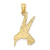 Black Bow Jewelry 14k Yellow Gold Diamond Cut Hummingbird Pendant, 13mm (1/2 inch) - 3 of 4