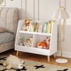 Whisen Kids Bookshelf and Toy Organizer, Open Bookcase, 2-Tier Baby Storage Display Organizer with Legs - White - 3 of 4