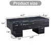 43.3" Modern Rectangular Coffee Table,Sturdy Wood Grain Marble Texture MDF Large Center Table for Living Room or Apartment-Baofuwish - 4 of 4