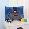 Warner Brothers Batman The Caped Crusader Navy, Gray and Yellow Decorative Toddler Pillow - 4 of 4