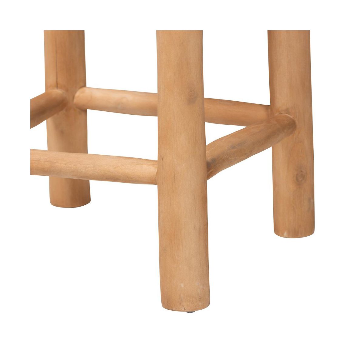 bali & pari,Rivera Genuine Goat Leather Bar Stool - Rustic Boho Seating with Teak Wood - thumbnail 4