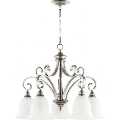 Quorum Lighting Bryant 5-Light Nook Pendant, Classic Nickel, 30 Width, 23.75 Height