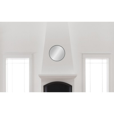 Travis 22" Gray Round Wood Wall Mirror