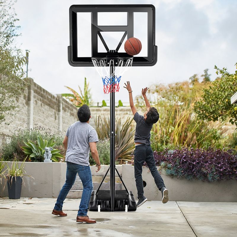 Costway Portable Basketball Hoop Stand Adjustable Height W/Shatterproof Backboard Wheels, 4 of 11