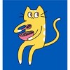 Derpy Kitty Cat With Pink Bowl
 Adult Long Sleeve Hoodie - 2 of 2
