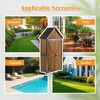 Outdoor Storage Cabinet Wood & Metal, Tall Tool Shed with Weatherproof, Double Lockable Doors, Removable 3 Shelves for Patio, Garden, Backyard, Lawn - 3 of 4