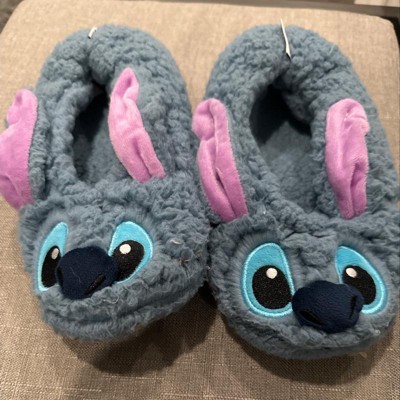 Women's Lilo & Stitch Fluffy Slipper Socks With Grippers - Blue S