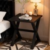 Gulches Transitional Black MDF Pine 22 in Wood Trestle Base End Tables - 3 of 4