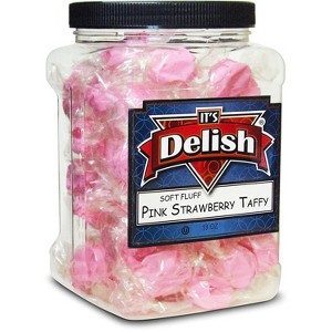 Pink Strawberry Taffy Chews by It's Delish, 18 Oz Jumbo Container - 1 of 4