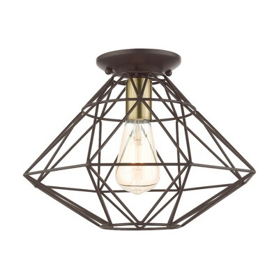 Livex Lighting Geometric 1 - Light Flush Mount in  Bronze
