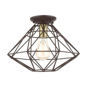 Livex Lighting Geometric 1 - Light Flush Mount in  Bronze - 1 of 1