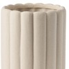 HomeRoots 11" Beige Cylinder Ribbed Texture Ceramic Table Vase - 4 of 4