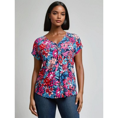 Jones New York V-Neck Seam Detail Tee
