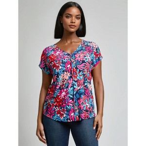 Jones New York V-Neck Seam Detail Tee - 1 of 3