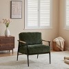 KWPZQEB Accent Chair, Mid-Century Modern Armchair with Cushions and Solid Wood Legs, Reading Chair with High Back for Living Room Bedroom - 3 of 4