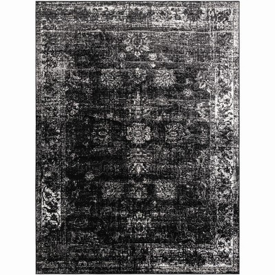 Casino Sofia 9' x 12' Black Rectangular Indoor Area Rug