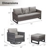 5 Piece Outdoor Patio Furniture Set Wicker Patio Conversation Set, Outdoor Swivel Rocker Chairs with 3-Seater Sofa and 2 Ottomans for Small Space - 3 of 4