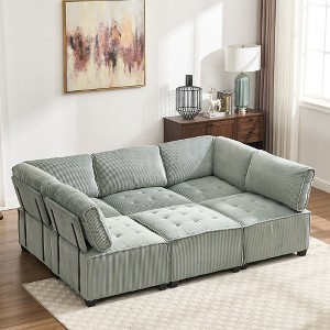 CAVINAS 6-Seater U-Shaped Modular Sectional Sofa,Cloud Couch Sectional with 1 Ottoman,Conversible Chaise Sofa for Living Room - 1 of 4
