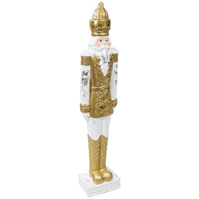 Sunnydaze Indoor/Outdoor Nicholas the Notorious Nutcracker Warrior Pre-Lit Holiday Figurine for Tabletop, Fireplace Mantle, or Floor - 35.5"