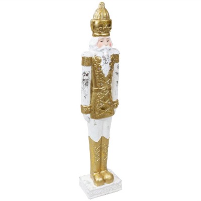 Sunnydaze Indoor/Outdoor Nicholas the Notorious Nutcracker Warrior Pre-Lit Holiday Figurine for Tabletop, Fireplace Mantle, or Floor - 35.5"