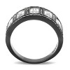 Slickblue Women's Black Stainless Steel Ring with Clear CZ, IP Black Plating, Size 5-10 - 3 of 4