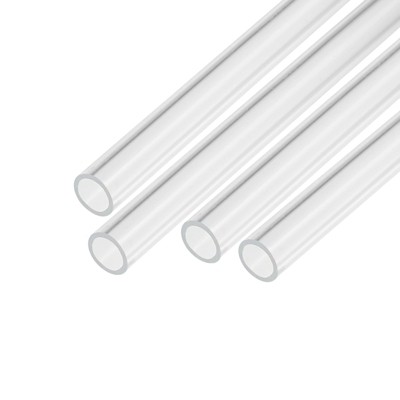 Unique Bargains Lamp Lantern Water Cooling System Acrylic Round Pipes Clear 4 Pcs 6"