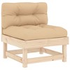 Middle Sofa Beige Solid Pine wood, Plywood, Oxford fabric, PP cotton vidaXL - 2 of 4