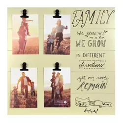 16" x 16" Four Opening Family is Like Branches Clip Collage Photo Display Yellow - New View