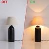 27" Modern Textured Ceramic Table Lamp with Linen Tapered Shade, Decorative Bedside Lamp for Living Room, Bedroom & Entryway - 4 of 4