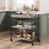 COZONY Industrial Bar Cart with Wheels, Grey Rolling Serving Cart with Removable Tray, Juice Rack & Glass Holders for Kitchen or Living Room - 4 of 4