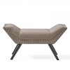 Contemporary Tufted Ottoman Bench with Nailhead Trim and Birch Wood Legs for Bedroom or Living Room -3irtyhousy - 3 of 4