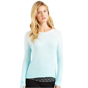 Aeropostale Womens Gradient Cut Out Back Graphic T-Shirt, Blue, Large - 1 of 3