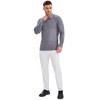 INSPIRE CHIC Men's Long Sleeve Solid Color Pullover Business Knitted Polo Shirt - 2 of 4
