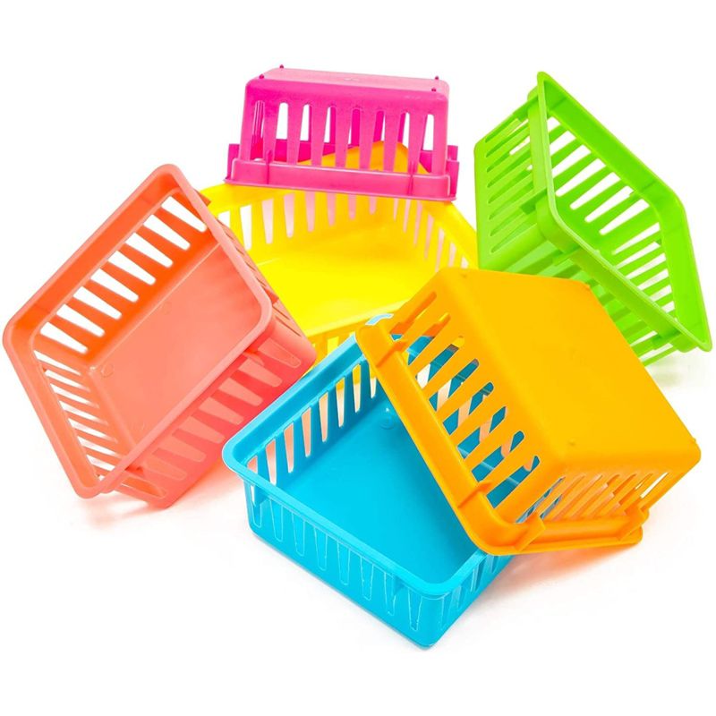 Bright Creations 12 Pack 6 Colors Plastic Pen & Pencil Storage Baskets Trays for Classroom Organizer Drawers Shelves Closet and Desk, 1 of 8