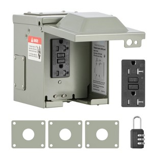VEVOR Outdoor Electrical Outlet Box, 20 AMP GFCI Receptacle, Electrical Outlet Panel Box with GFCI Protection, IP54 Weatherproof Exterior, Gray - 1 of 4